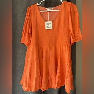 Davi & Dani blouse in a sherbet orange color
